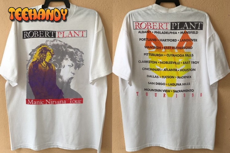 Robert Plant Manic Nirvana 1990 Tour T-Shirt, Robert Plant Tour 1990 T-Shirt