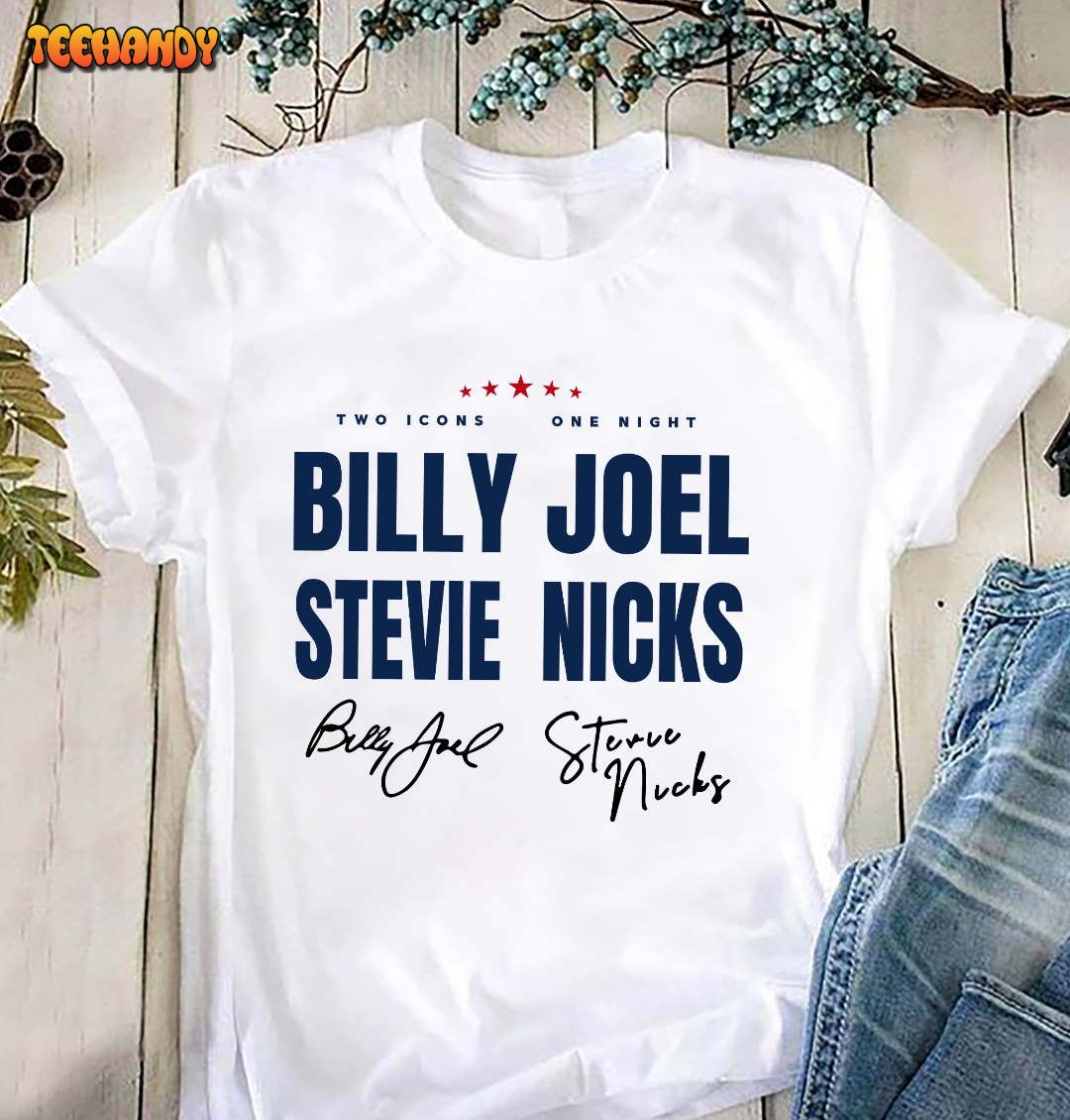 Signature Billy Joel Stevie Nick Tour Tshirt, Billy Joel Tour Merch Shirt