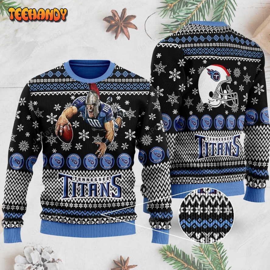 Sports Football Team Tennessee Titans, Player With Football Helmet Ugly Sweater