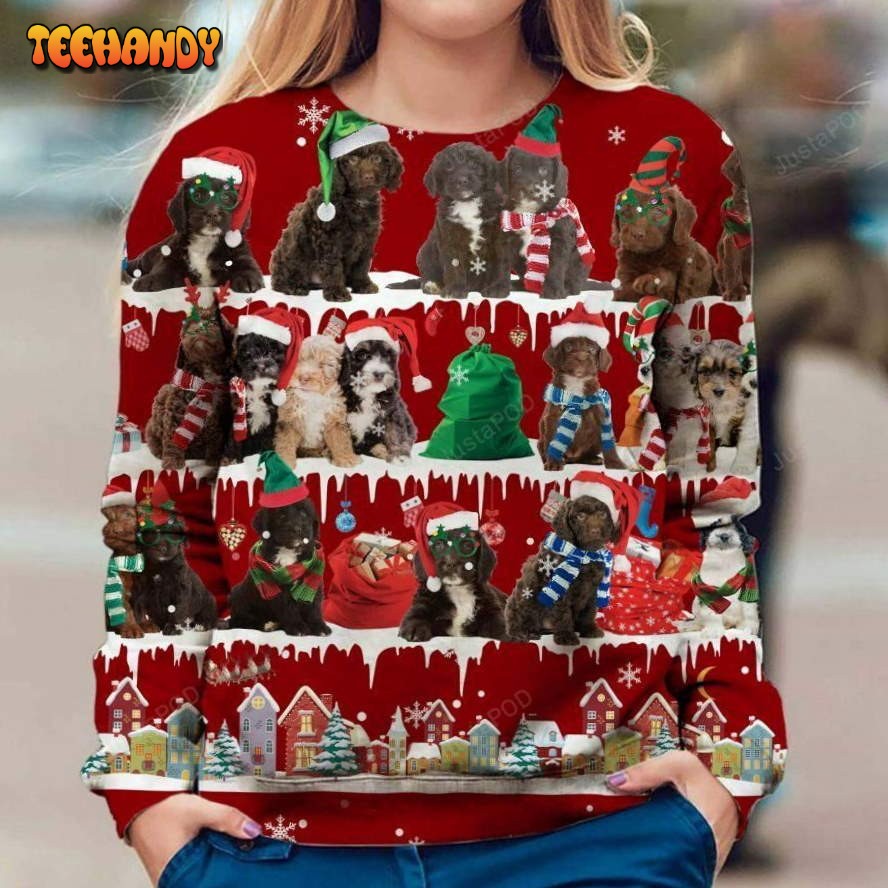 Sproodle Snow Christmas Ugly Christmas Sweater, All Over Print Sweatshirt