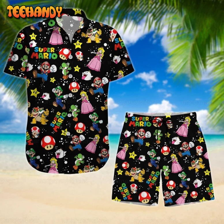 Super Mario Hawaiian Shirt, Super Mario Beach Shirt