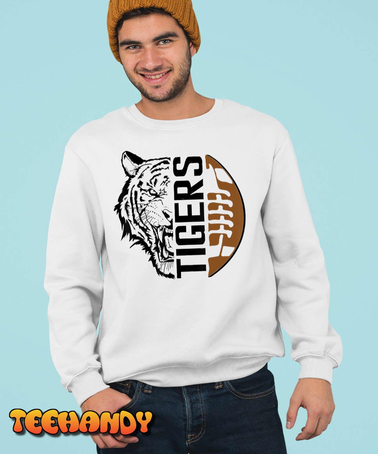 Tigers Swash School Spirit Orange Black Football Sports Fan T-Shirt