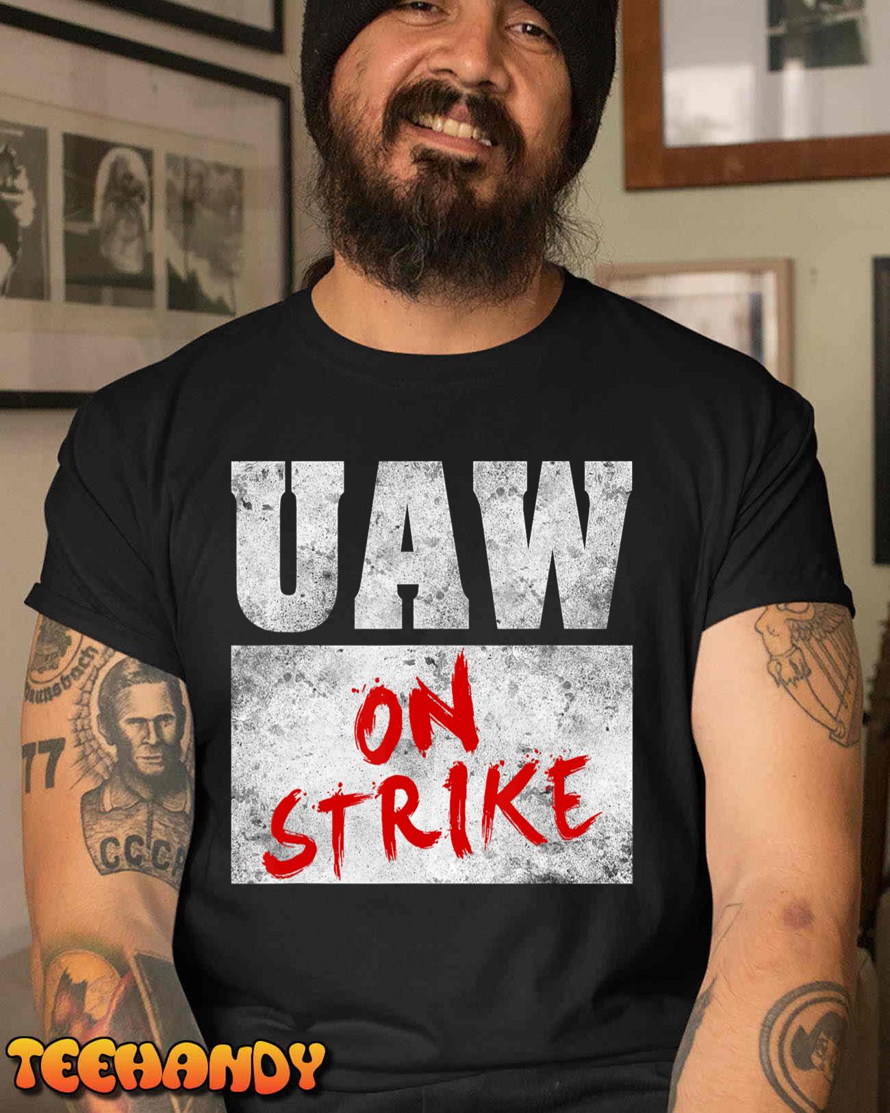 UAW On Strike Red Tee United Auto Union Workers UAW Striking T-Shirt