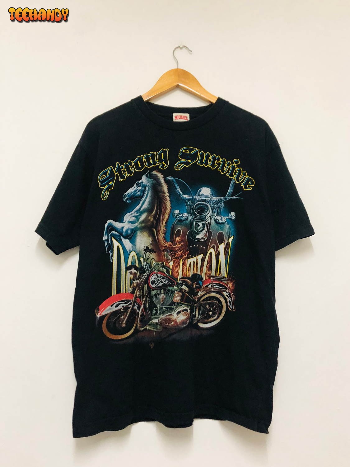 Vintage 90s Strong Survive Live To Ride T-Shirt