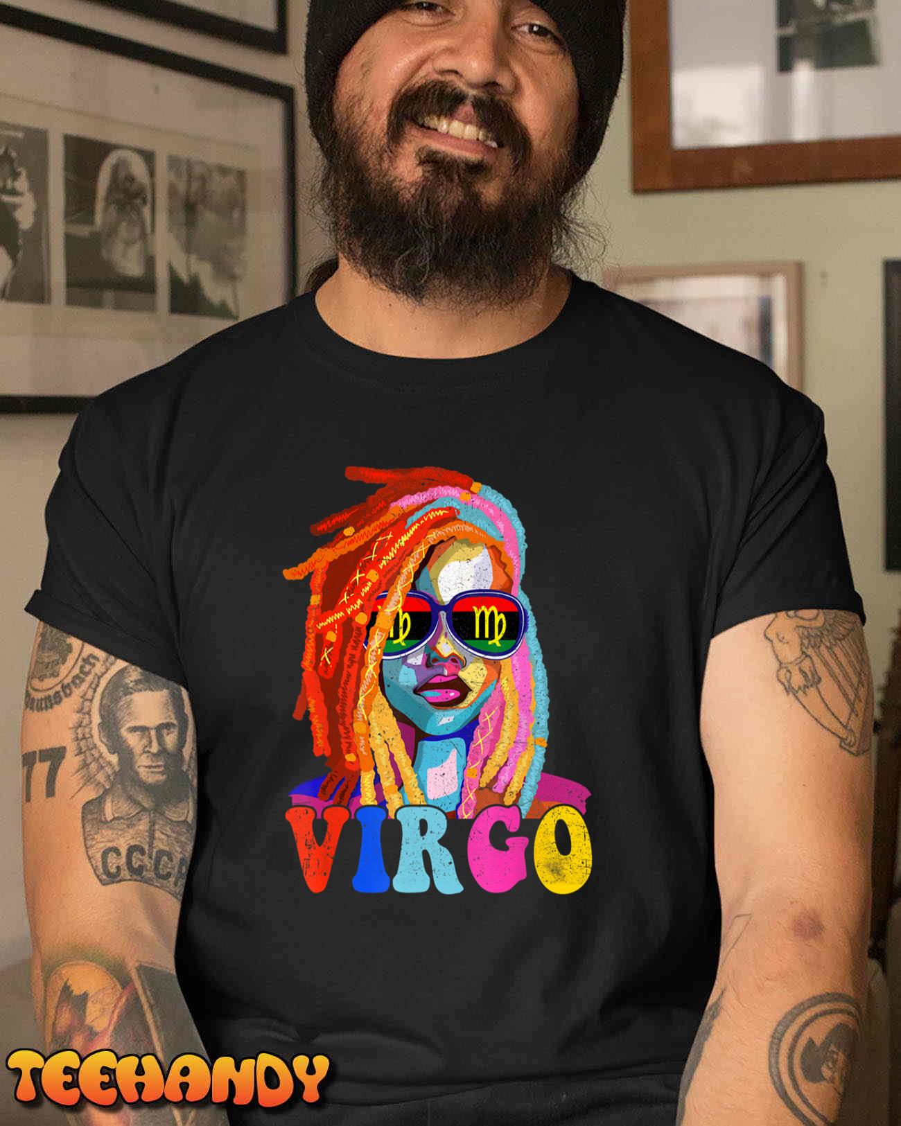 Virgo Queen Art Zodiac Birthday Loc’d Girl Black Woman T-Shirt