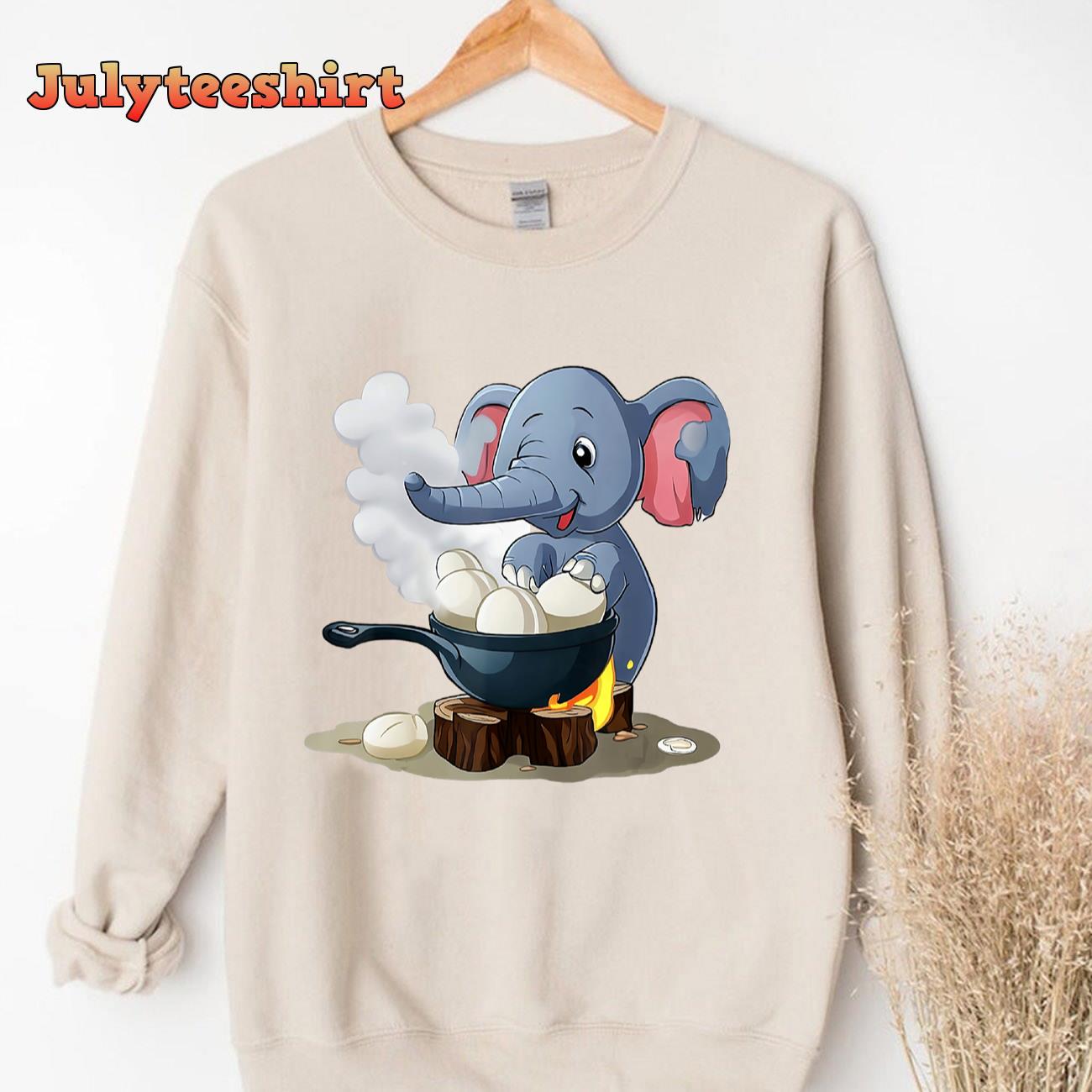 Whimsical Elephant Boiled Egg Tee T-Shirt