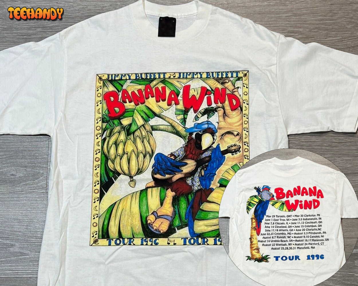 1996 Jimmy Buffett T-shirt, Banana Wind Tour Shirt