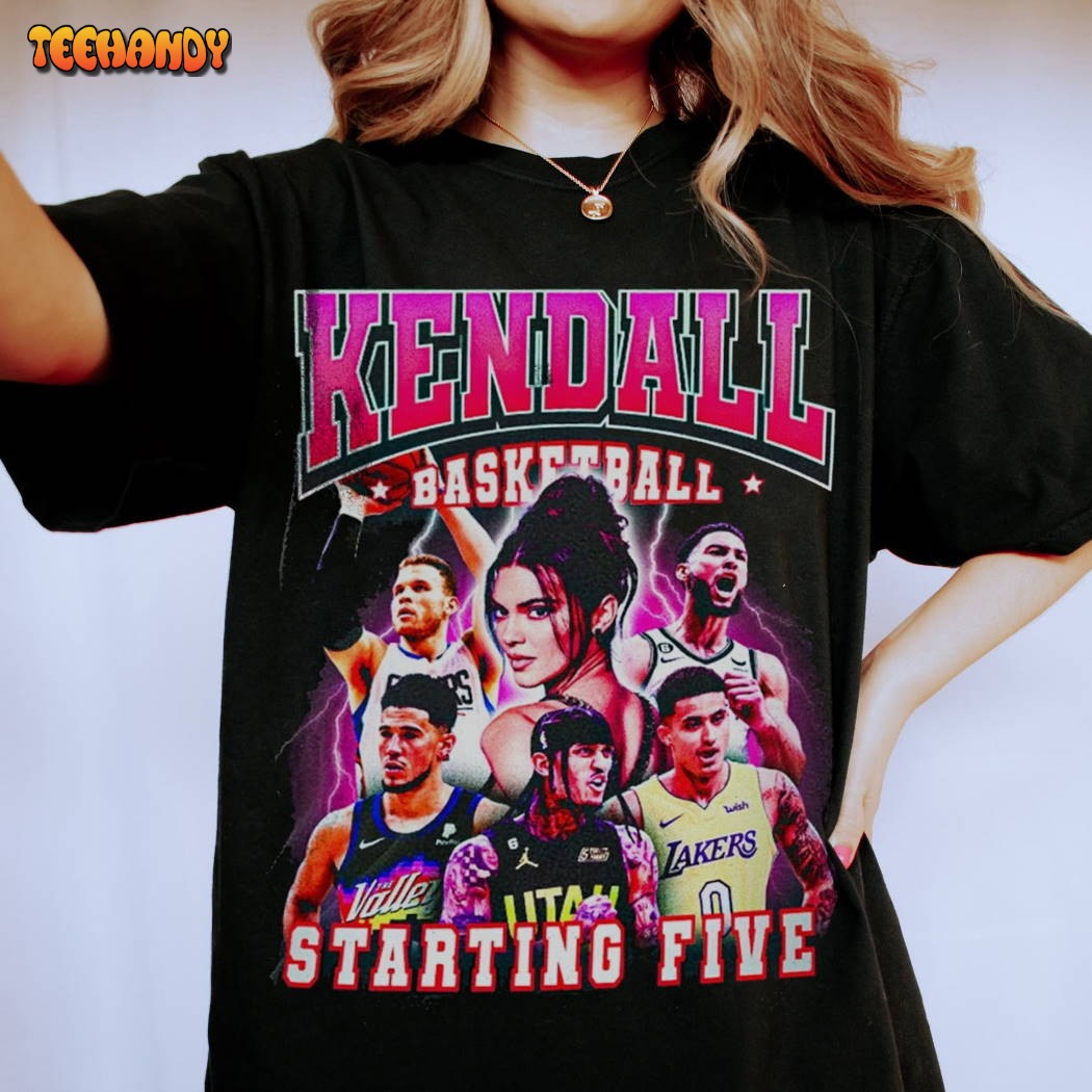 90s Vintage Kendall Starting Five Shirt, Loahaddian Kendall Jenner Team Shirt