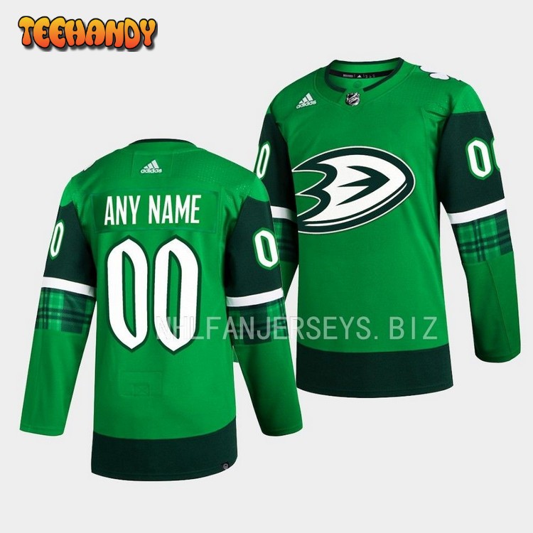 Anaheim Ducks Custom 2023 St. Patricks Day Green Jersey