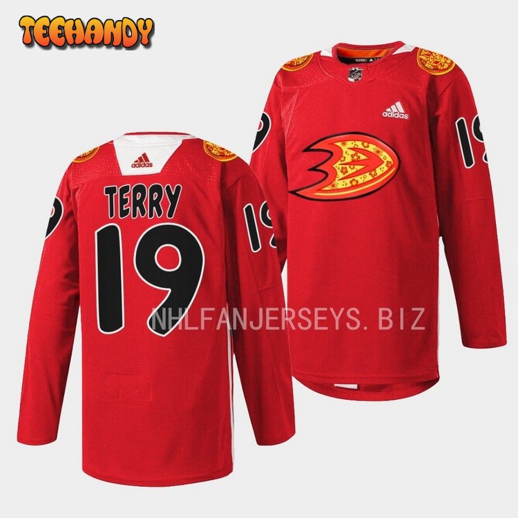 Anaheim Ducks Troy Terry 2023 Lunar New Year Red Jersey
