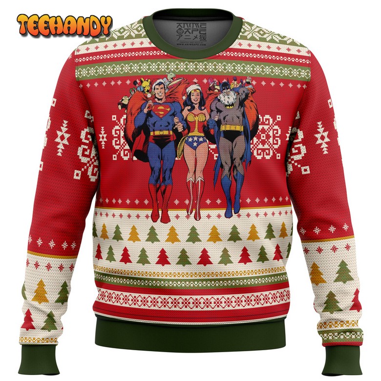 Batman superman Wonder woman Ugly Christmas Sweater