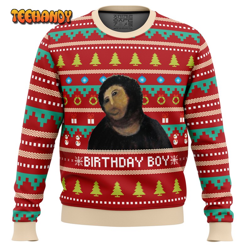 Birthday Boy Potato Jesus Ugly Christmas Sweater