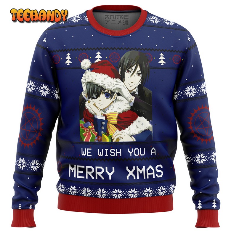 Black Butler Merry Xmas Ugly Christmas Sweater