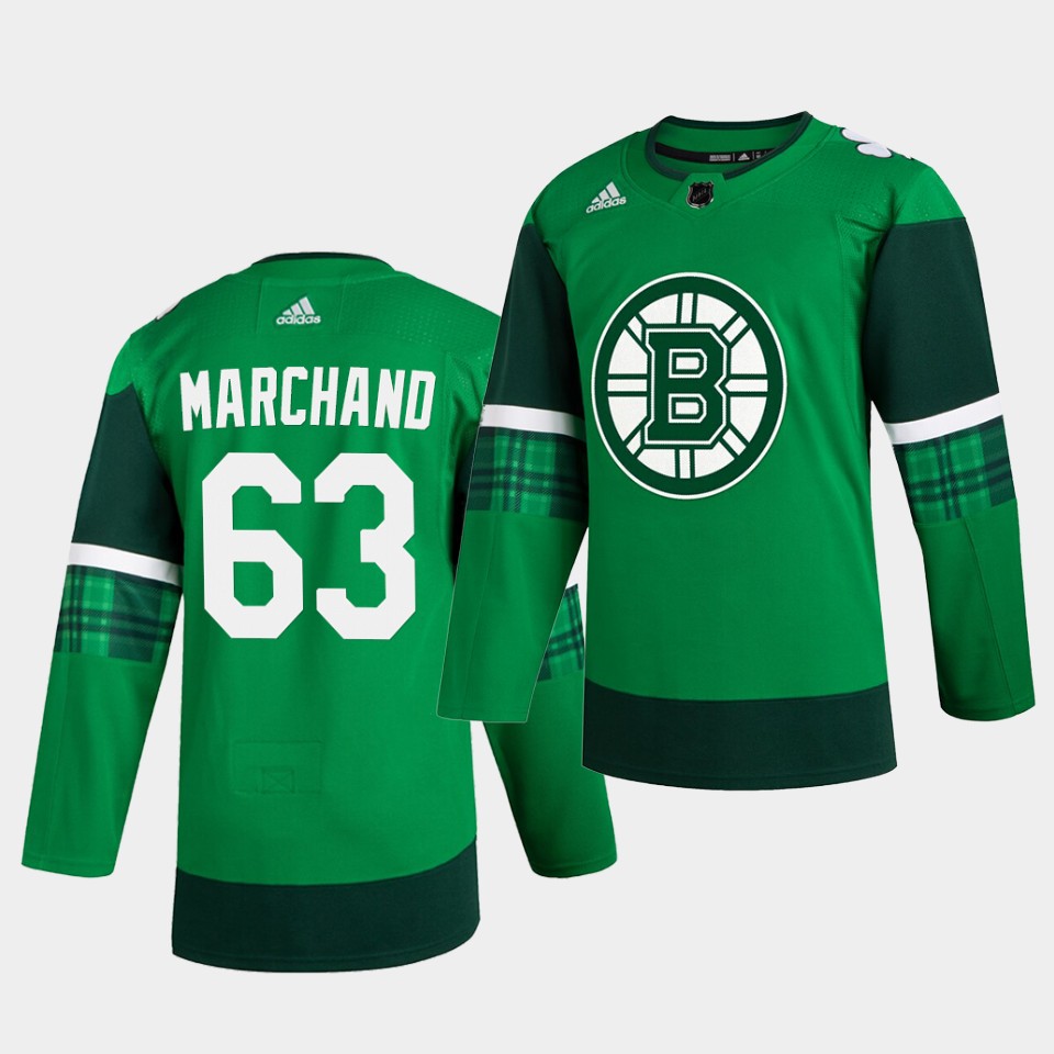 Boston Bruins Brad Marchand 2020 St. Patrick’s Day Player Green Jersey
