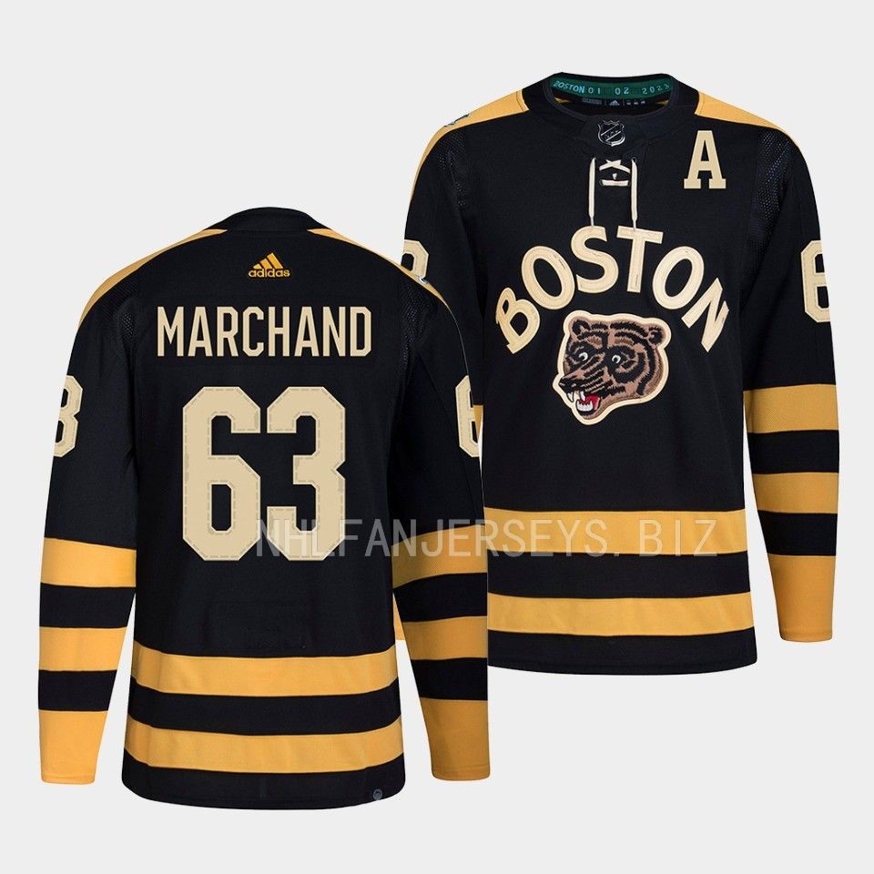 Boston Bruins Brad Marchand 2023 Winter Classic Black Primegreen Jersey