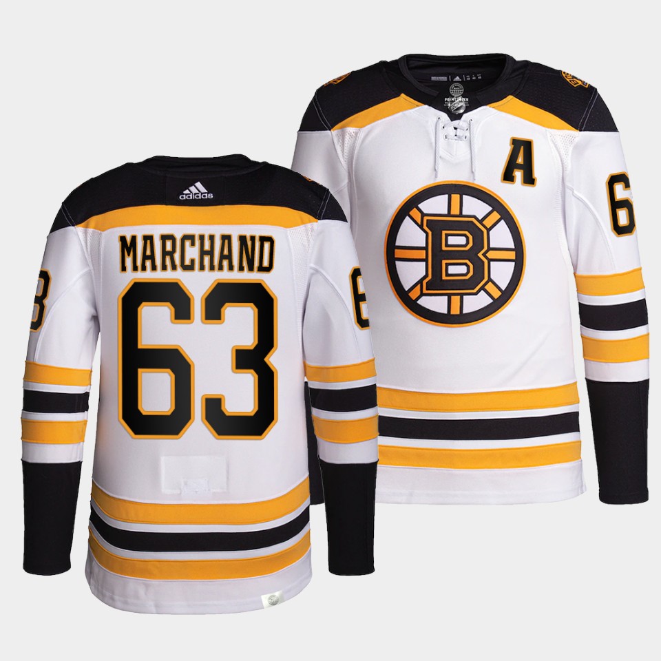 Boston Bruins Brad Marchand Away White Jersey