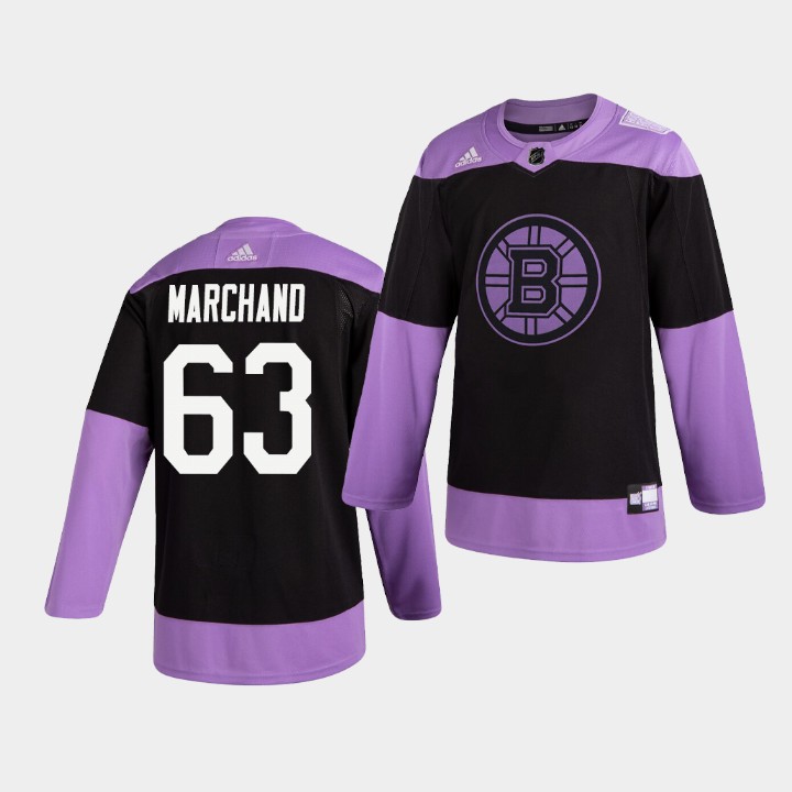 Boston Bruins Brad Marchand Practice Hockey Fights Cancer Jersey