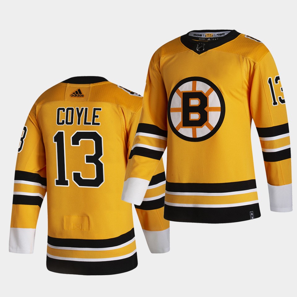 Boston Bruins Charlie Coyle 2021 Reverse Retro Gold Authentic Jersey