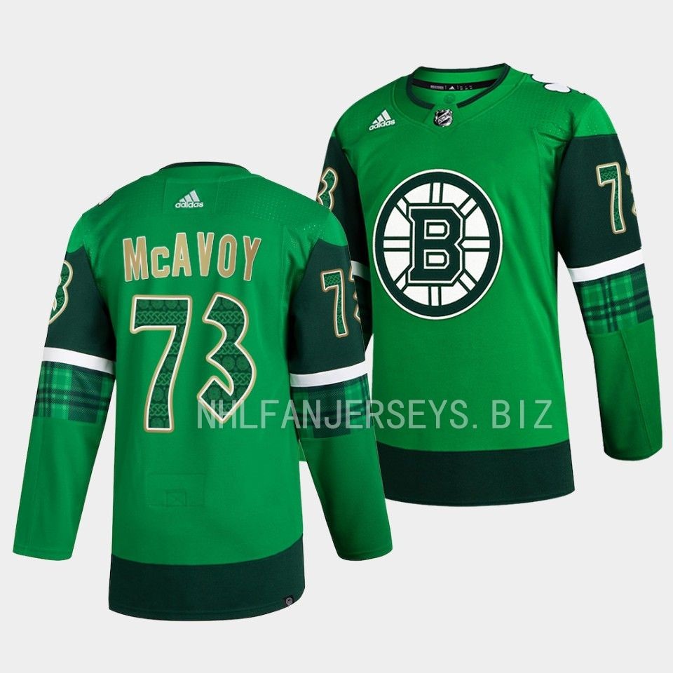 Boston Bruins Charlie McAvoy 2023 St. Patricks Day Green Jersey