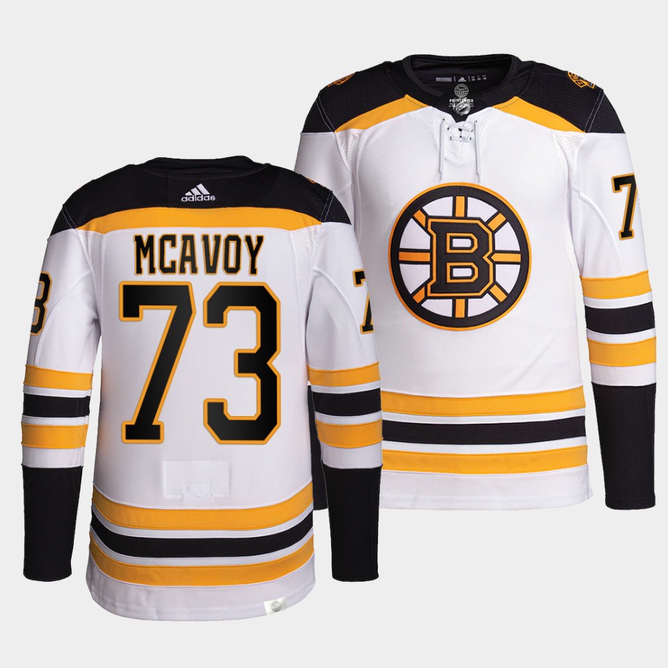 Boston Bruins Charlie McAvoy Away White Jersey