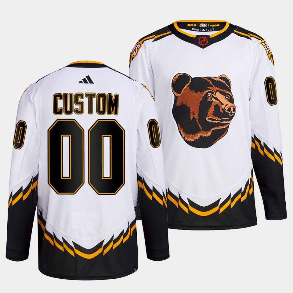 Boston Bruins Custom Reverse White Jersey