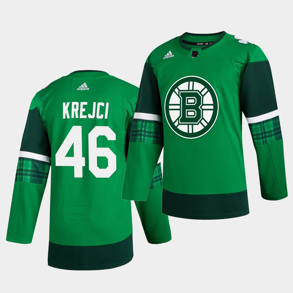 Boston Bruins David Krejci 2020 St. Patrick’s Day Player Green Jersey