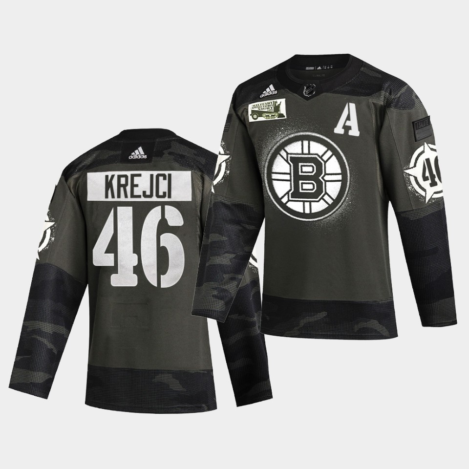 Boston Bruins David Krejci 2021 Military Night Camo Limited Jersey