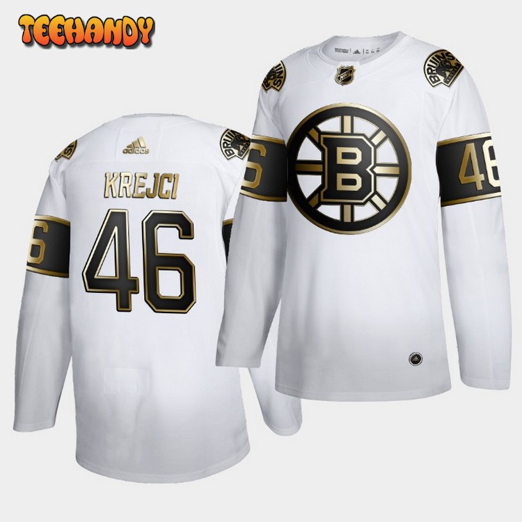 Boston Bruins David Krejci Golden Edition White Limited Jersey