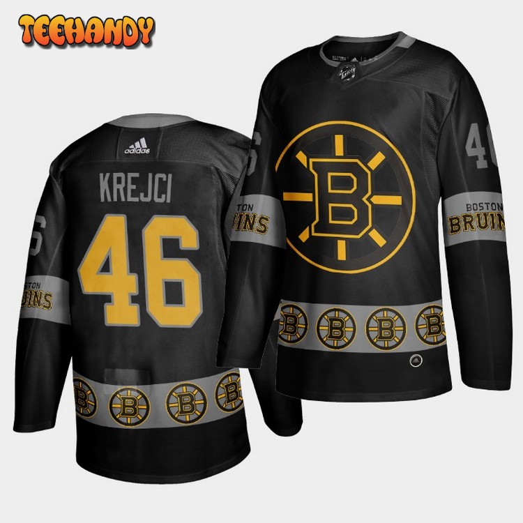 Boston Bruins David Krejci Logo sleeve Breakaway Jersey