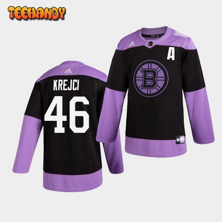 Boston Bruins David Krejci Practice Hockey Fights Cancer Jersey