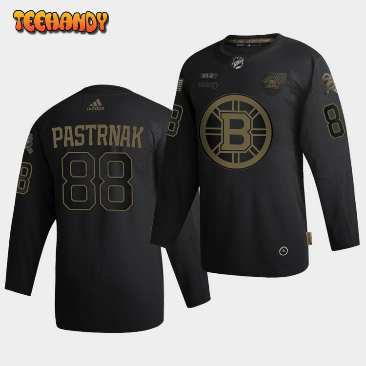 Boston Bruins David Pastrnak 2020 Veterans Day Black Jersey