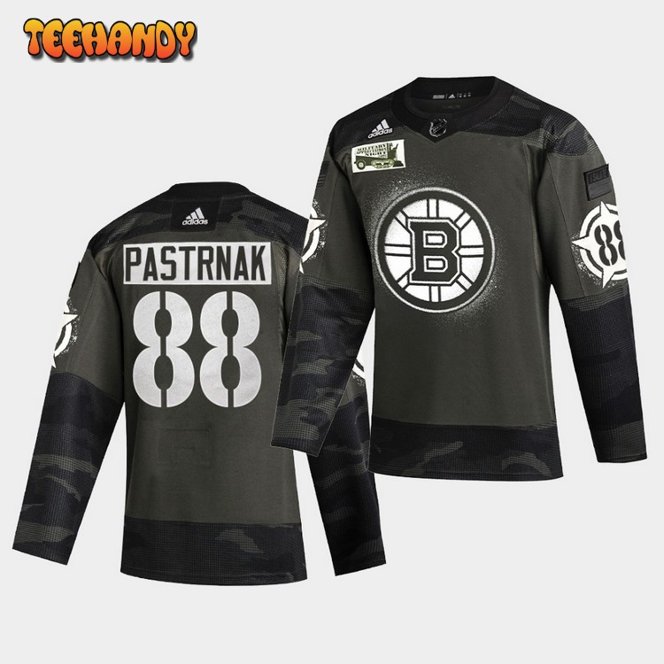 Boston Bruins David Pastrnak 2021 Military Night Camo Limited Jersey