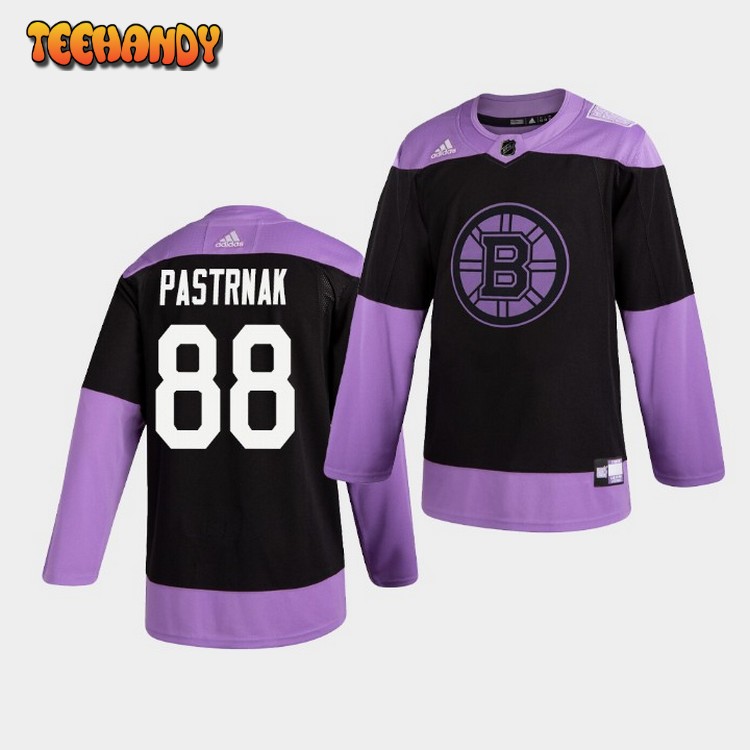 Boston Bruins David Pastrnak #88 Practice Fights Cancer Jersey