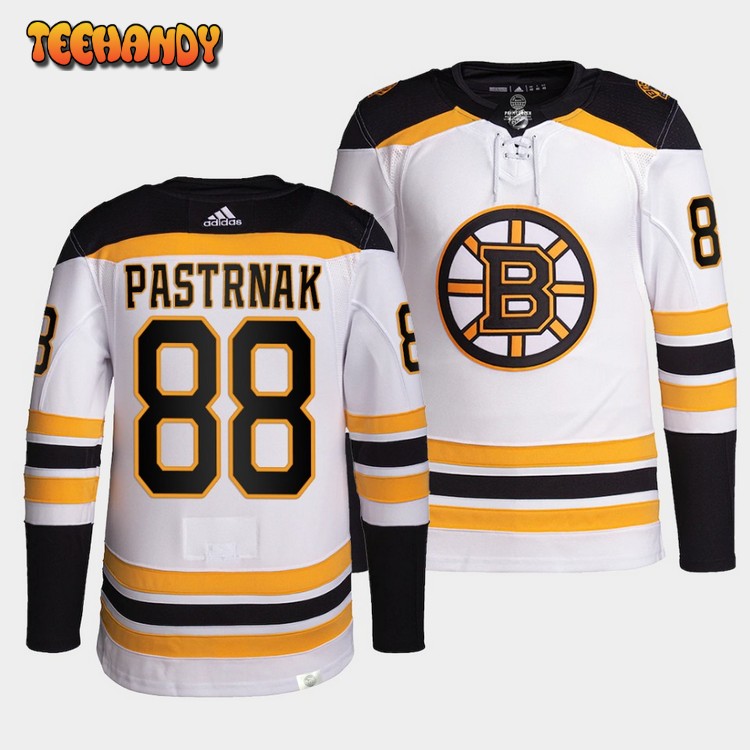 Boston Bruins David Pastrnak Away White Jersey