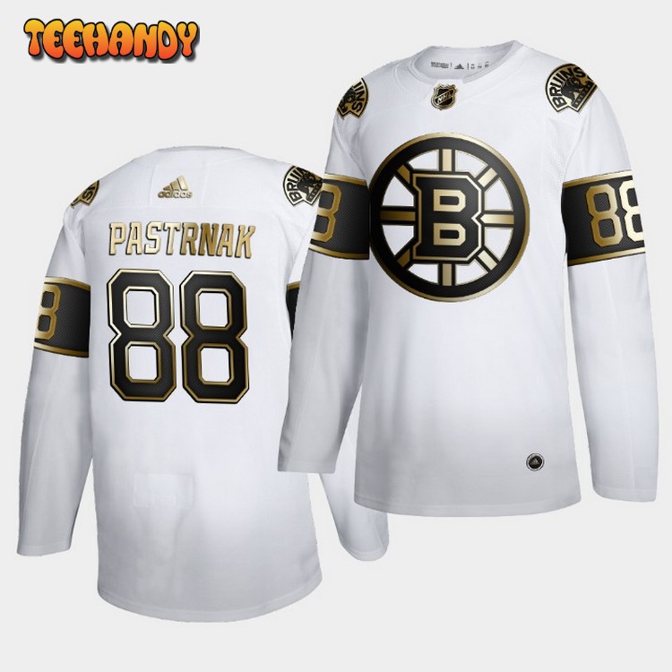 Boston Bruins David Pastrnak Golden Edition White Limited Jersey