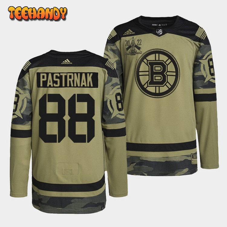 Boston Bruins David Pastrnak Primegreen 2022 Military Appreciation Jersey