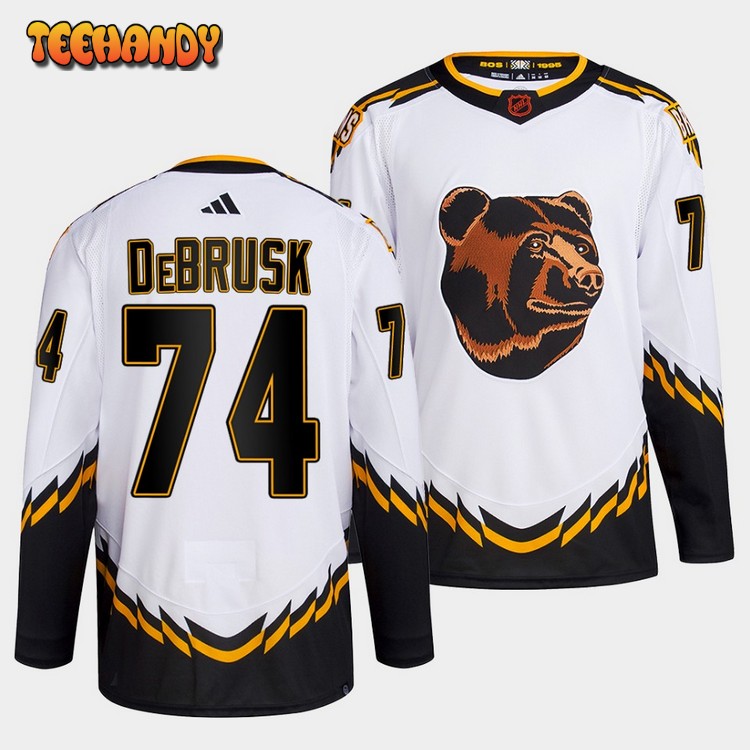 Boston Bruins Jake DeBrusk 2022 Reverse Retro 2.0 White Primegreen Jersey