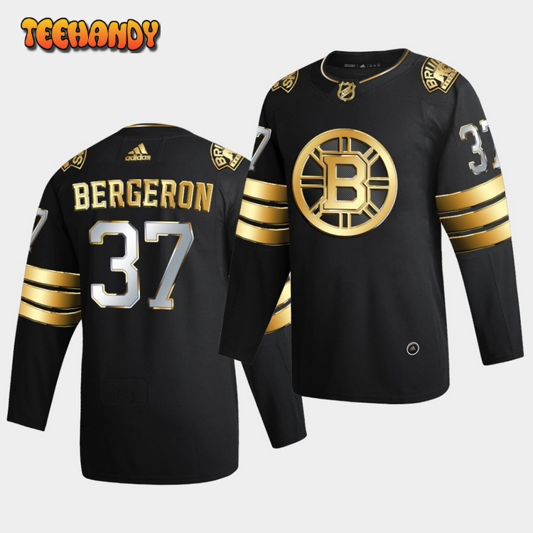 Boston Bruins Patrice Bergeron 2020-21 Golden Edition Black Jersey