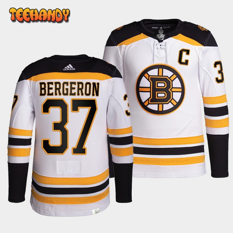 Boston Bruins Patrice Bergeron Away Pro White Jersey