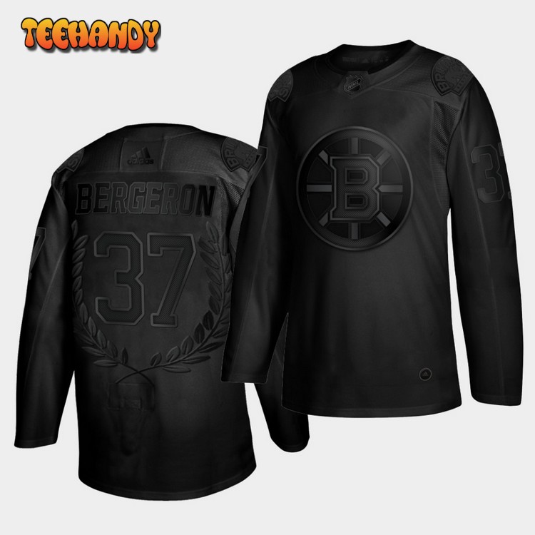 Boston Bruins Patrice Bergeron Frank J. Selke Trophy Awards Black Jersey