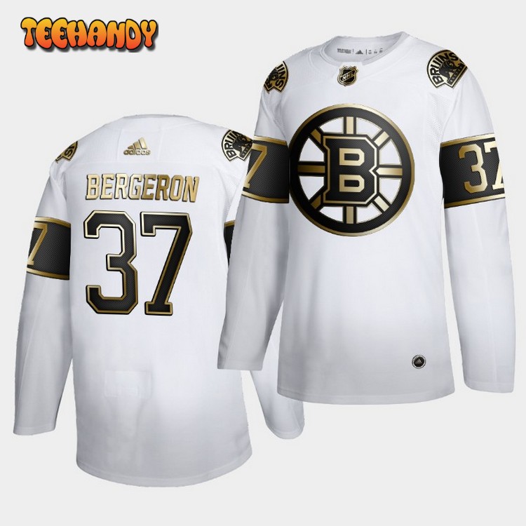 Boston Bruins Patrice Bergeron Golden Edition White Limited Jersey