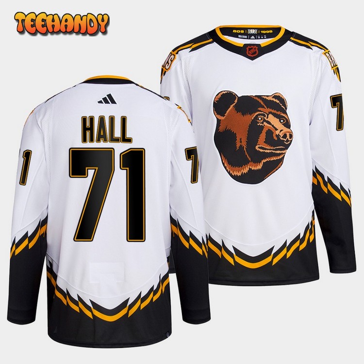 Boston Bruins Taylor Hall 2022 Reverse Retro 2.0 White Primegreen Jersey