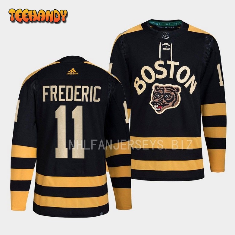 Boston Bruins Trent Frederic 2023 Winter Classic Black Primegreen Jersey