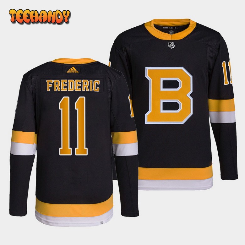 Boston Bruins Trent Frederic Home Black Jersey