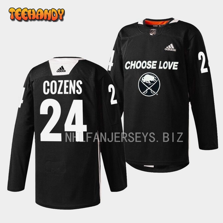 Buffalo Sabres Dylan Cozens 2023 Choose Love Night Black Jersey