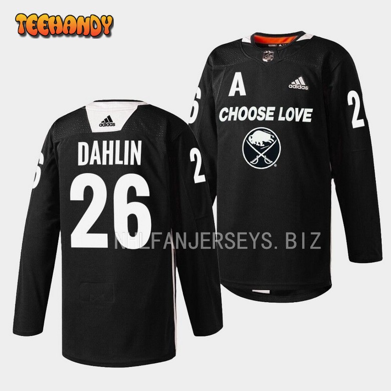 Buffalo Sabres Rasmus Dahlin 2023 Choose Love Night Black Jersey