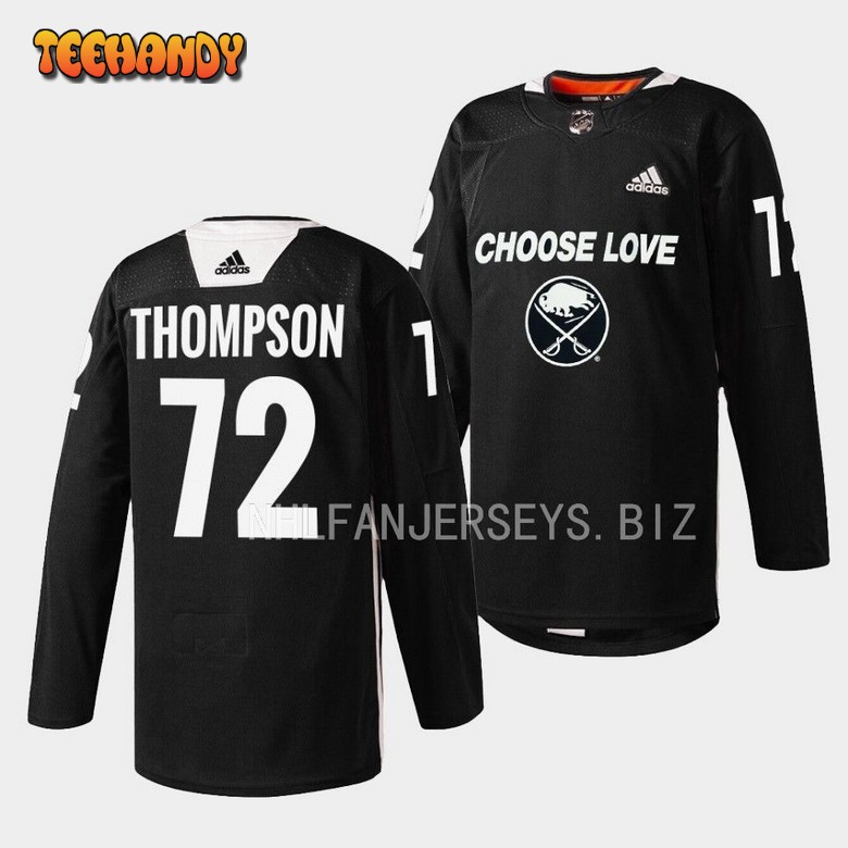 Buffalo Sabres Tage Thompson 2023 Choose Love Night Black Jersey