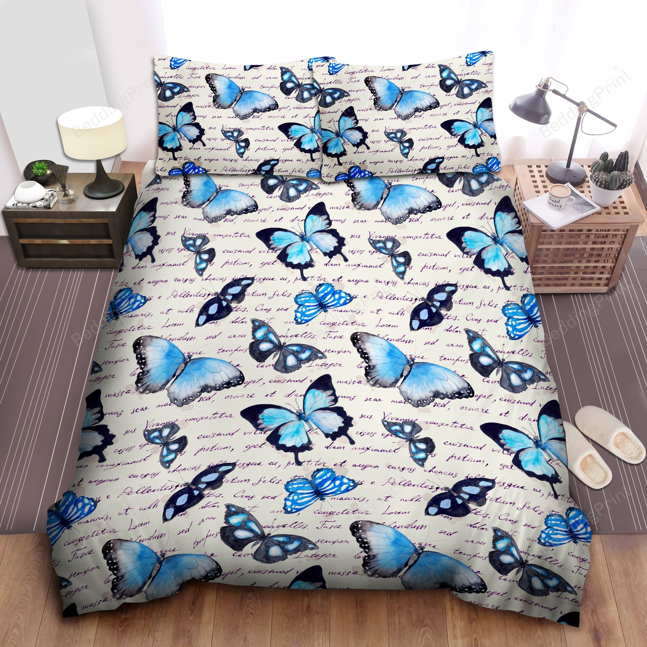 Butterfly Blue Bedding Set