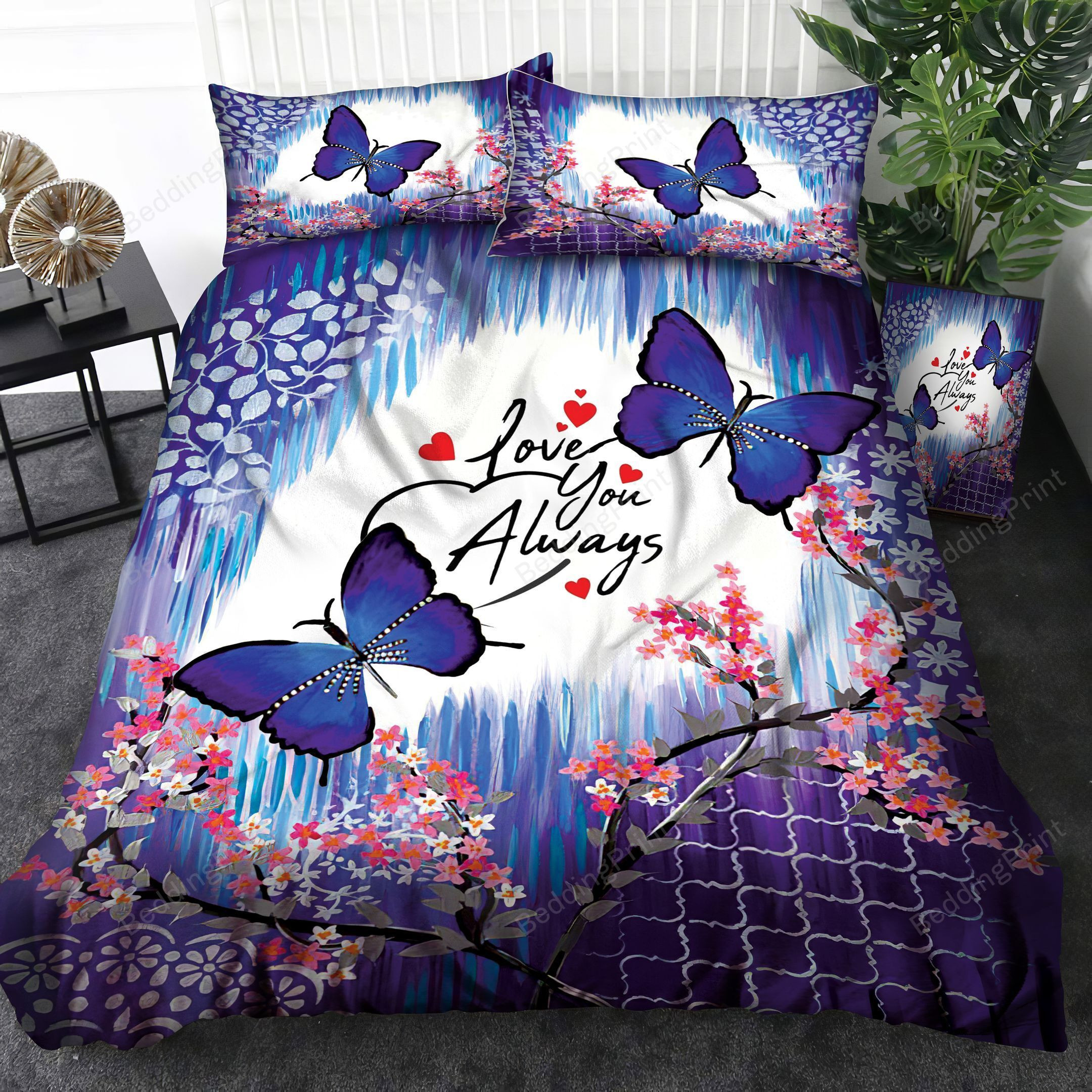 Butterfly Love You Always Bedding Set Duvet Cover Bedding Sets