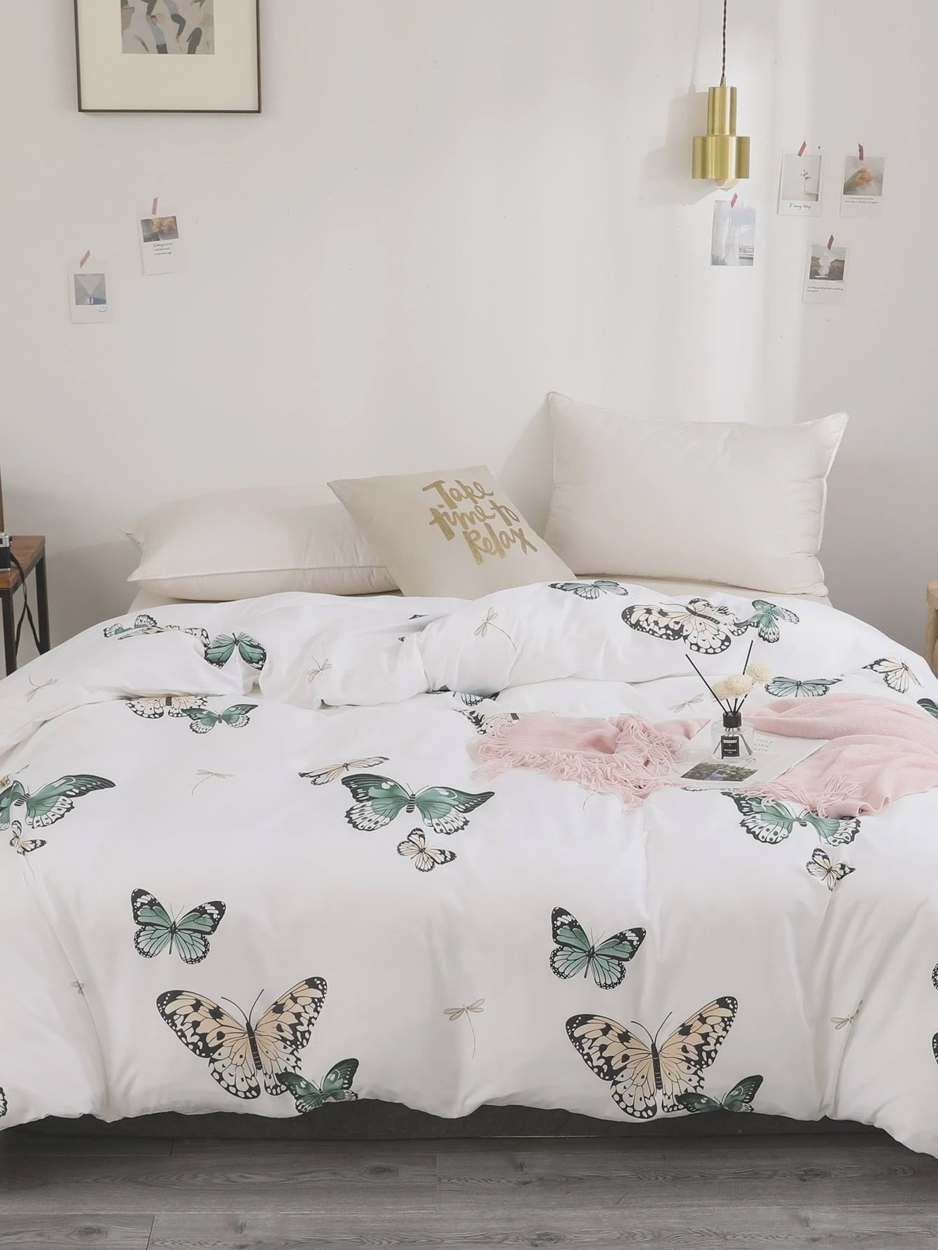 Butterfly Print Bed Sheets Duvet Cover Bedding Sets